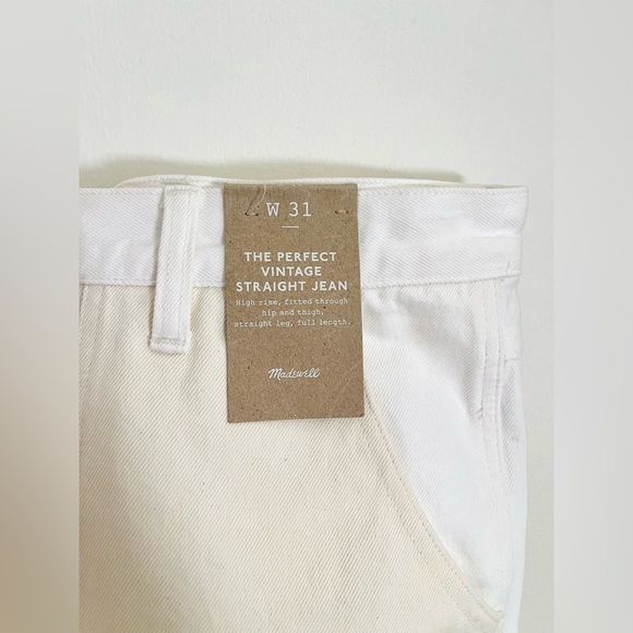 Madewell 90s Straight Jean Two-Tone Workwear Edition white and beige size 31 - Picture 8 of 9